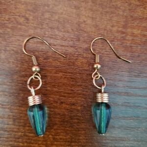 Christmas Light Green Dangle Earrings
